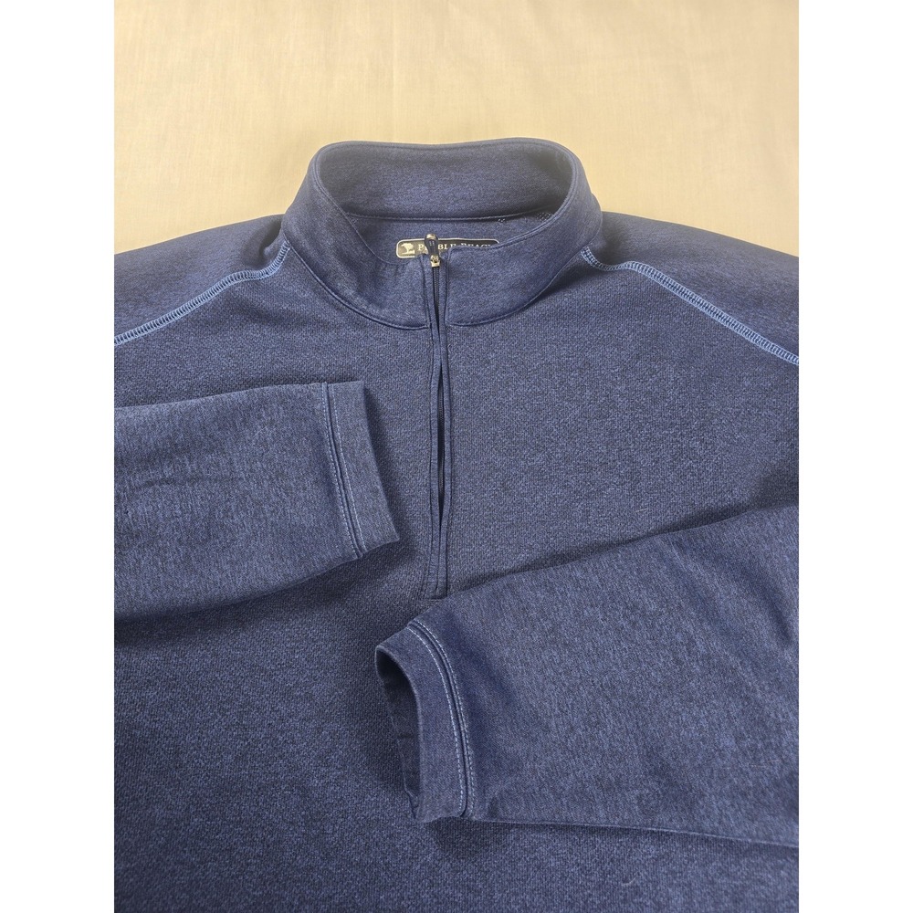Pebble Beach Pullover Mens Large Blue 1/4 Zip Performance Golf Knit Long Sleeve
